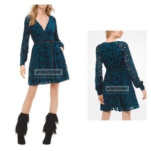 Michael Kors Teal Velvet Dress